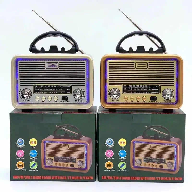 JX908 רדיו וינטג' אלחוטי FM/AM/SW רדיו ביתי עם רמקול בלוטות'