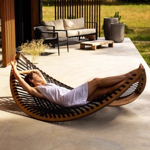 Meubles d'extérieur modernes et durables, imperméables, en bois (teck, rotin), coussin de lit pour cour, jardin, balcon, loisirs, utilisation en intérieur - Product Image 5