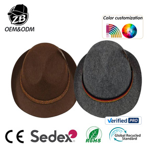 Sombrero Tradicional Alemán Bávaro Tirolés Personalizado, Sombrero Fedora de Fieltro con Pluma y Banda Trenzada, Sombrero para Fiesta de Oktoberfest para Hombres y Mujeres - Product Image 1