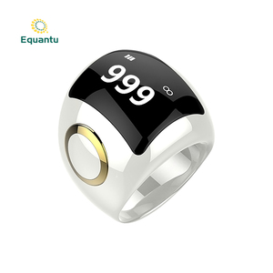 Anillo Contador de Tasbeeh/Tasbih QB709 de Cerámica, Regalo Musulmán en Caja Árabe con Estuche de Carga, Anillo Zikr/Dhikr - Product Image 1