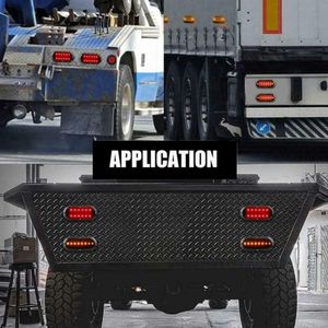 6 inch 20LED 12-24V màu kép hổ phách + Xe Tải Màu Đỏ Trailer đuôi ánh sáng mới màu đen ngọc trai khói ống kính lần lượt đèn báo hiệu - Product Image 6