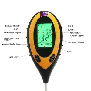 Medidor de temperatura solar digital 4 em 1, alta qualidade, medidor de umidade do solo