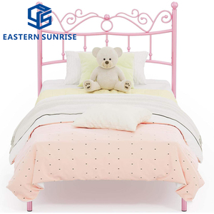 <span class=keywords><strong>Lit</strong></span> simple en métal de style princesse antique, design élégant et couleur rose, pour filles et enfants, avec un toucher enfantin - Product Image 4