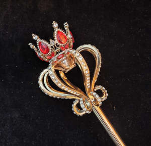 صولجان رائعة مطلية بالذهب بالجملة دعامة زفاف صولجان عصا جنية للتيجان أكسسوار وتيجان - Product Image 1