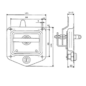 <b>Tool</b> <b>Box</b> Stainless Steel T Handle <b>Lock</b> Truck Trailer Cabinet Flush Paddle Handle <b>Lock</b> - Product Image 6