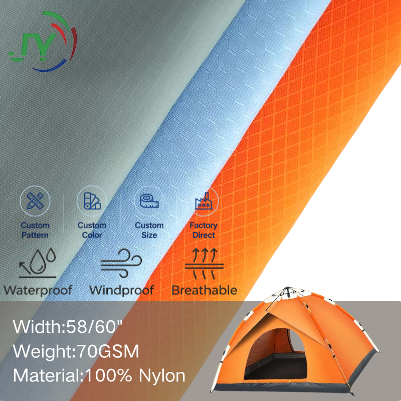 70D Silicone Woven Breathable Eco-Friendly Waterproof Nylon Taffeta Fabric for Outdoor Tents Hammocks Backpacks Umbrellas Bags