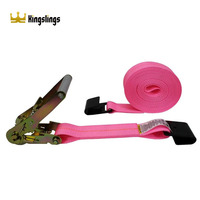 Sangles d'arrimage en polyester Kingslings 50 mm 8 tonnes avec boucle à cliquet et raccord en E certifié EN12195