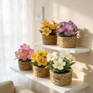 Plantes artificielles <span class=keywords><strong>en</strong></span> <span class=keywords><strong>pot</strong></span>, décorations <span class=keywords><strong>de</strong></span> maison <span class=keywords><strong>de</strong></span> style rural, vase décoratif <span class=keywords><strong>en</strong></span> plastique avec fleurs, décoration centrale sur la table - Product Image 1