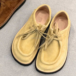 Round Toe Unisex <strong>Women</strong> Men Top Quality Calf Suede Oxford <strong>Leather</strong> Dress Suede Boat Shoes Men Lace-Up Faro Suede <strong>Brogues</strong> Derby - Product Image 6