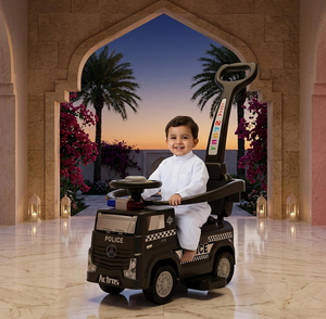 Voiture à pousser 2-en-1 pour enfants avec musique, sirène, lumières <span class=keywords><strong>et</strong></span> barrière de sécurité, trotteur pour bébé, <span class=keywords><strong>camion</strong></span> jouet en plastique - Product Image 5