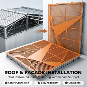 Panneau mural en aluminium perforé, revêtement de façade métallique, épaisseur personnalisée pour les toits et les extérieurs des bâtiments de bureaux - Product Image 2