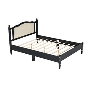 Combohome <span class=keywords><strong>Letto</strong></span> <span class=keywords><strong>Matrimoniale</strong></span> Moderno <span class=keywords><strong>in</strong></span> Rattan con Struttura a Piattaforma, <span class=keywords><strong>Testiera</strong></span> <span class=keywords><strong>in</strong></span> Legno Massello, <span class=keywords><strong>Letto</strong></span> Morbido <span class=keywords><strong>per</strong></span> Camera da <span class=keywords><strong>Letto</strong></span>, Rivestimento <span class=keywords><strong>in</strong></span> <span class=keywords><strong>Tessuto</strong></span> - Product Image 5