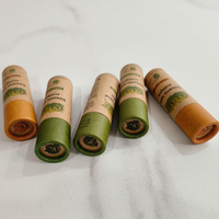 100% Biodégradable Uni Brun Kraft Baume À Lèvres Papier Tube Push-up Déodorant Bâton Conteneurs Disparaissant Impression Manipulation