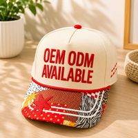 Casquette Trucker 5 Panneaux 100% Coton avec Logo Personnalisé, Motif Floral Patchwork, Style Vintage Cottagecore, Broderie Unisexe, Fournisseur OEM ODM en Gros