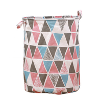 Grand panier de rangement en coton pliable avec revêtement imperméable, bac de rangement pour vêtements, panier à linge - pour le rangement dans la garde-robe et la chambre