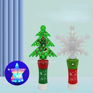 Рождественская мигающая Волшебная светящаяся игрушка, светящаяся Рождественская елка, вращающаяся светодиодная палочка, волшебная палочка, вращающаяся игрушка