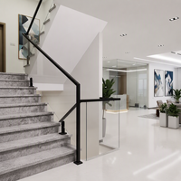 Rampe d'escalier moderne sans cadre en verre trempé, en alliage d'aluminium, avec profilé en U, résistante à la rouille, pour balcon