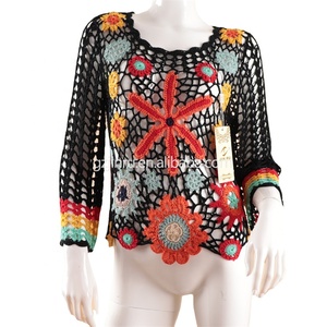 فستان مصمم من JINRU، غطاء يدوي الصنع من الخيوط، كروشيه مزين بالزهور، ملابس سباحة نسائية مجوفة للشاطئ، فساتين تغطية للشاطئ - Product Image 2