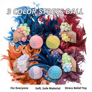 Toysrunner Unisex 3 Color <b>Squeeze</b> Hand Grasp Pressure <b>Ball</b> Sensory Fidget Toy Stress Release Decompression Toy Age 14+ Model - Product Image 2
