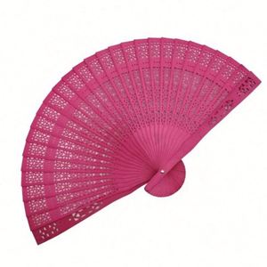 Éventail pliant en bois de cerisier en gros avec logo personnalisé, cadeau souvenir peint, invitation de mariage, éventails en bois de santal pour la danse - Product Image 5