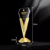 Plaque de récompense en cristal personnalisée trophée en métal souvenir tasse en verre trophée en cuivre pour les cadeaux de bienvenue et les cadeaux de salon professionnel