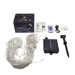 ไฟ LED พลังงานแสงอาทิตย์ 208 ดวง ไฟตาข่ายกันน้ำสำหรับตกปลา พร้อมโหมดแสงสว่าง 8 แบบ สำหรับตกแต่งสนามหญ้า<span class=keywords><strong>กลาง</strong></span>แจ้ง ต้นคริสต์มาส - Product Image 2