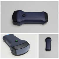 Échographe vétérinaire mobile portable noir et blanc pour diagnostic des animaux sur le terrain, alimenté par batterie