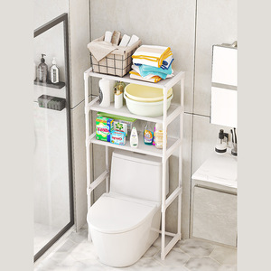 Organizador de Lavandería Multifuncional de Plástico de Dos Niveles, Estante de Almacenamiento Sobre la Lavadora para Baño - Product Image 2