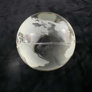 Sfera di cristallo inciso per i regali di aviazione <span class=keywords><strong>3D</strong></span> Laser globo di cristallo con supporto per la decorazione - Product Image 4