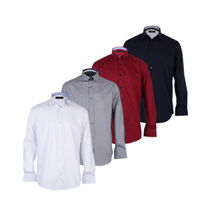 <span class=keywords><strong>Precio</strong></span> bajo de manga larga barato de lujo Formal hombres baratos camisas de algodón blanco puro - Product Image 1