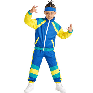 Survêtement pour filles, violet, jaune, rose, respirant, vêtements de sport pour la danse, pour fête à thème rétro des années 80, vêtements de performance - Product Image 2