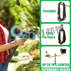 Vườn Hose 3 lần mở rộng 25ft/50ft/75ft/100ft/125ft/150ft/175ft/200ft/250ft kim loại Hose kết nối nhanh chóng với 10 vòi phun - Product Image 5