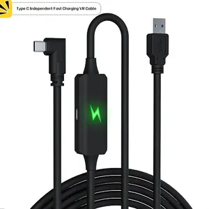 Kabel Link VR pengisian daya tipe-c PD independen kabel USB 3.0 ke konektor siku tipe-c dengan peningkatan sinyal konduktor tembaga timah