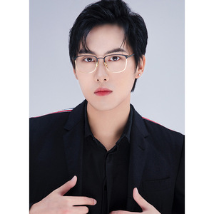 Montures de lunettes carrées Meioo 77008, monture complète pour homme, galvanisation or 18 carats, verres en résine anti-UV - Product Image 5