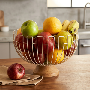Modern <b>Round</b> Fruit <b>Basket</b> Durable Metal <b>Storage</b> Container for Kitchen Food Display - Product Image 4