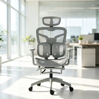 Chaise ergonomique en mesh pivotante à 360 degrés, dossier inclinable, profondeur de siège réglable, structure en nylon, pour personnel de bureau, logo personnalisé