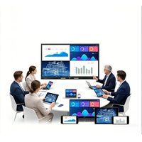 75-дюймовый интерактивный сенсорный экран 4K UHD с 20 точками касания, двумя стилусами, AI-доской, USB Type-C, 8-микрофонной системой и Wi-Fi для образования