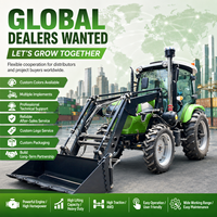 Tractor Agrícola con Certificación CE LAWNIO, Motor de 4 Cilindros, Enganche de Tres Puntos de Alta Resistencia para Transporte Agrícola, Tractor 4x4
