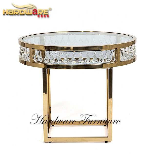 Круглая стеклянная столешница золотого или серебряного цвета для свадебного торта с кристаллами