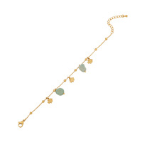 Nouveau Zhongzhe Design de mode bijoux en acier inoxydable plaqué or conception de plage coquille de poisson bracelet à breloques en pierre naturelle
