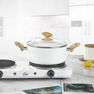 家庭用1000w加熱調理ストーブ 電気ダブルバーナー 電気ダブルソリッドホットプレート ポータブル電気2バーナーストーブ - Product Image 5