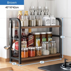 Organizzatore <span class=keywords><strong>per</strong></span> Bancone <span class=keywords><strong>Cucina</strong></span>, Porta Spezie Salvaspazio, Scaffale Rialzato <span class=keywords><strong>per</strong></span> Piano di Lavoro - Product Image 5