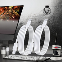 Câble USB C Tressé en PVC de 3 m, Cordon de Données de Charge Rapide Intelligent pour Android et iPhone, Courant 6A Type-C avec USB 2.0