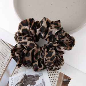 Leopard Print Scrunchies Large & Small Size Elastic Fabric Hair Scrunchy Hair <b>Ties</b> Vintage Animal Print Women Hair Accessories - Product Image 3