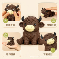 Jumbo Highland Cow Squishy en gros, jouet géant en forme de vache des Highlands, jouet souple à remontée lente, jouet anti-stress pour exercices manuels