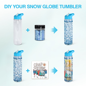 Vaso de Acrílico de Doble Pared con Tapa de Globo de Nieve Preperforada de 17 oz, Libre de BPA, Botellas de Agua Acrílicas para Niños con Tapón y Pajita Abatible - Product Image 4