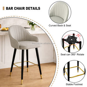 <span class=keywords><strong>Chaise</strong></span> <span class=keywords><strong>de</strong></span> <span class=keywords><strong>bar</strong></span> TUQ élégante et simple, tabouret <span class=keywords><strong>de</strong></span> <span class=keywords><strong>bar</strong></span> durable en cuir PU avec pieds en métal doré pour îlot <span class=keywords><strong>de</strong></span> cuisine et hôtel - Product Image 1