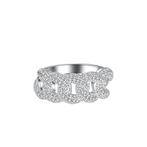 High Quality Custom <b>Iced</b> Classic Unisex VVS Moissanite 925 Sterling Silver Cuban <b>Ring</b> GRA Certificate Pave Setting Wedding - Product Image 4