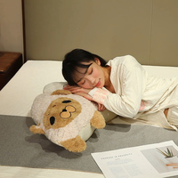 Niedliches Liegendes Seeotter-Plüschkissen Weiches Lockiges Flauschiges Langes Stofftier-Kissen für Schlafzimmer Sofa Dekoration