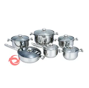 2023 New Design Stainless Steel Kitchenware 12pcs Stainless Steel Cookware Set Saucepan Stainless Steel Kitchen Cooking Pot